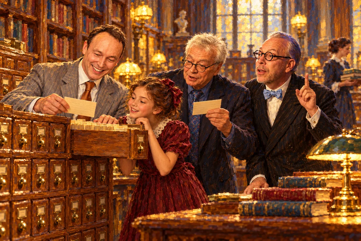 At the card catalogue