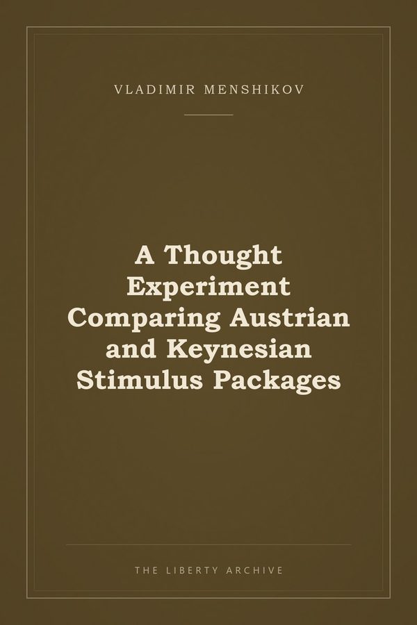 Cover of A Thought Experiment Comparing Austrian and Keynesian Stimulus Packages