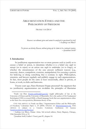 Cover of Argumentation Ethics and The Philosophy of Freedom
