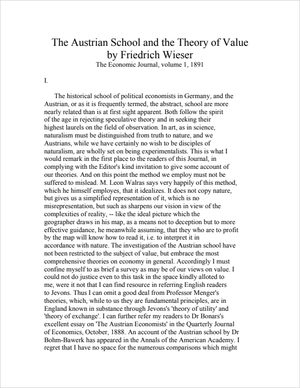Cover of "Austrian School and the Theory of Value, The"