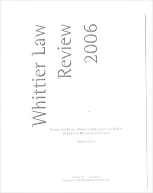 Cover of "Coase and Kelo: Omnious Parallels and a Reply to Lott on Rothbad on Coase"