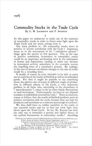 Cover of "Commodity Stocks in the Trade Cycle"