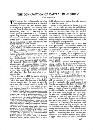 Cover of Consumption of Capital in Austria, The