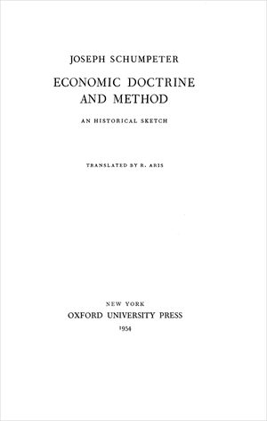 Cover of Economic Doctrine and Method: An Historical Sketch