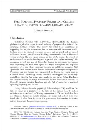 Cover of Free Markets, Property Rights and Climate Change: How to Privatize Climate Policy