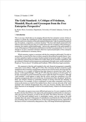 Cover of "Gold Standard: A Critique of Friedman, Mundell, Hayek, and Greenspan, The"