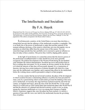 Cover of "Intellectuals and Socialism"