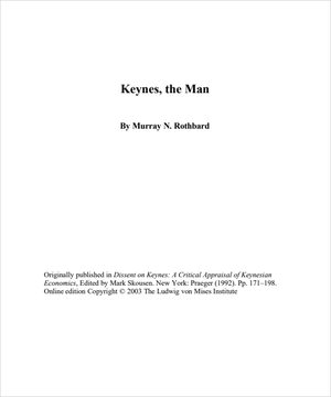 Cover of Keynes, the Man