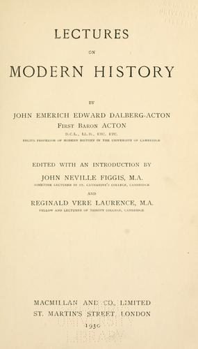 Cover of Lectures on Modern History