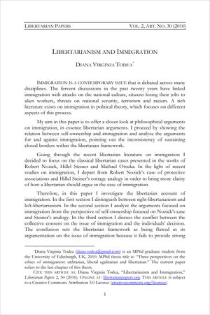 Cover of Libertarianism and Immigration