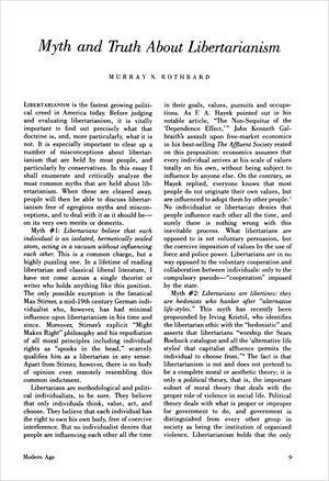 Cover of Myth and Truth about Libertarianism