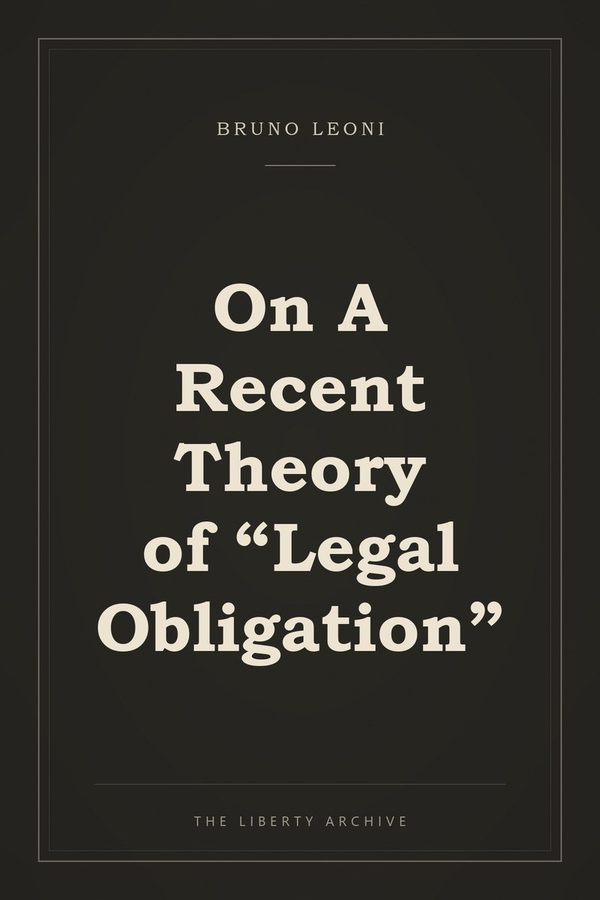 Cover of On A Recent Theory of "Legal Obligation"