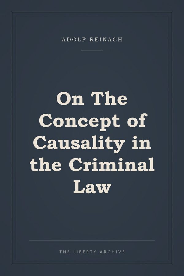 Cover of On The Concept of Causality in the Criminal Law