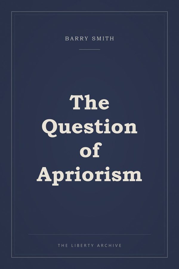 Cover of "The Question of Apriorism"