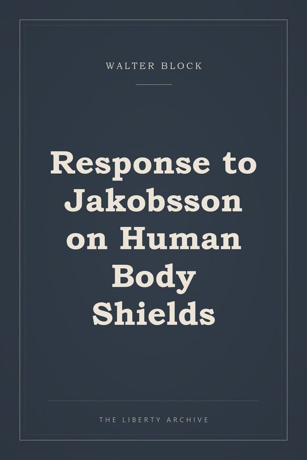 Cover of Response to Jakobsson on Human Body Shields