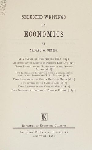 Cover of Selected Writings on Economics