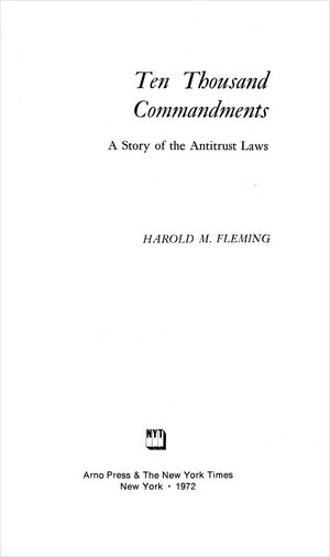 Cover of Ten Thousand Commandments: A Story of the Antitrust Laws