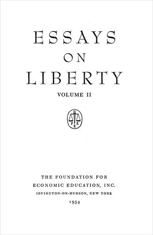 Cover of The Freeman 1954, Vol. II