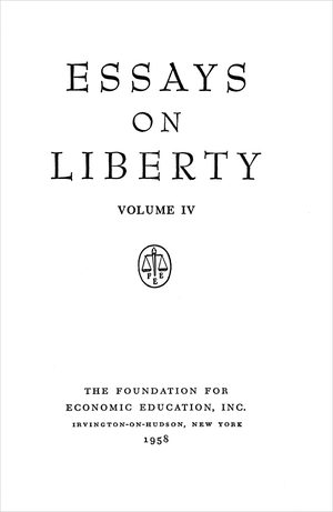 Cover of The Freeman 1958, Vol. IV