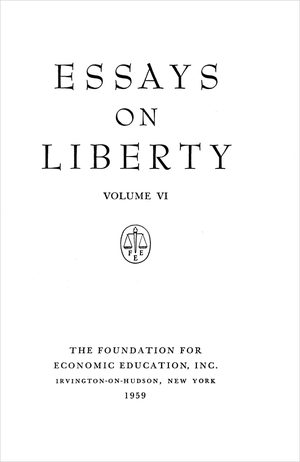 Cover of The Freeman 1959, Vol VI