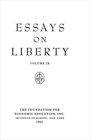 Cover of The Freeman 1962, Vol. IX