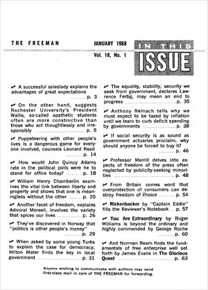 Cover of The Freeman 1968