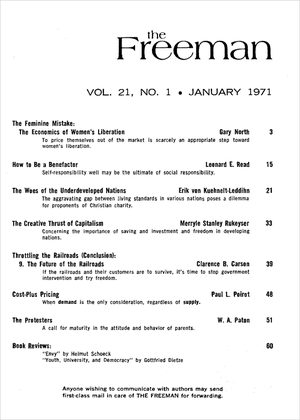 Cover of The Freeman 1971