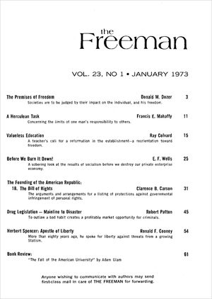 Cover of The Freeman 1973