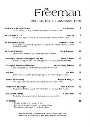 Cover of The Freeman 1976