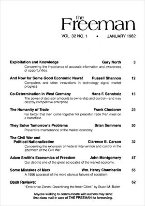 Cover of The Freeman 1982