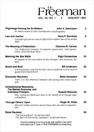 Cover of The Freeman 1983