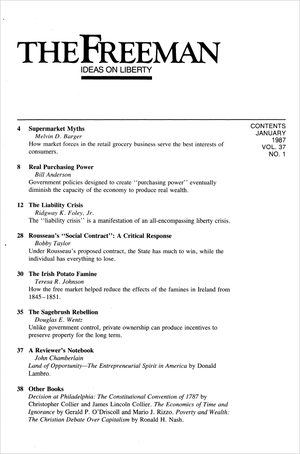 Cover of The Freeman 1987