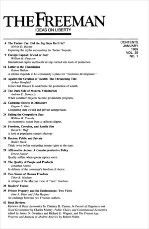 Cover of The Freeman 1989