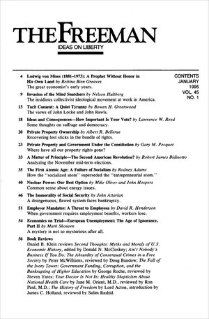 Cover of The Freeman 1995