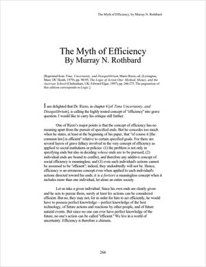 Cover of The Myth of Efficiency