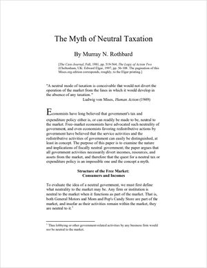 Cover of The Myth of Neutral Taxation