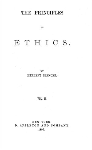 Cover of The Principles of Ethics, Volume II