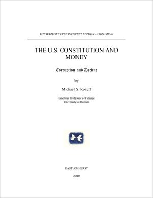 Cover of The US Constitution and Money:  Corruption and Decline