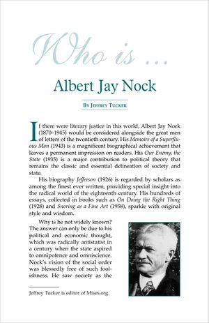 Cover of Who is Albert Jay Nock