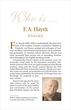Cover of Who Is F.A. Hayek