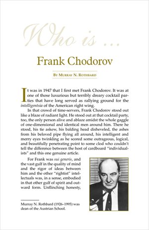 Cover of Who Is Frank Chodorov?