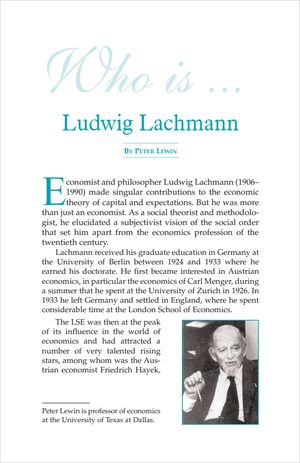 Cover of Who is Ludwig Lachmann