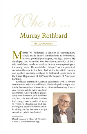 Cover of Who is Murray Rothbard?
